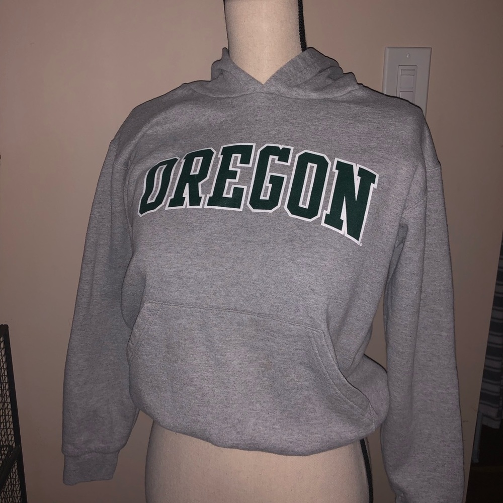 Oregon champion sweatshirt green and gray